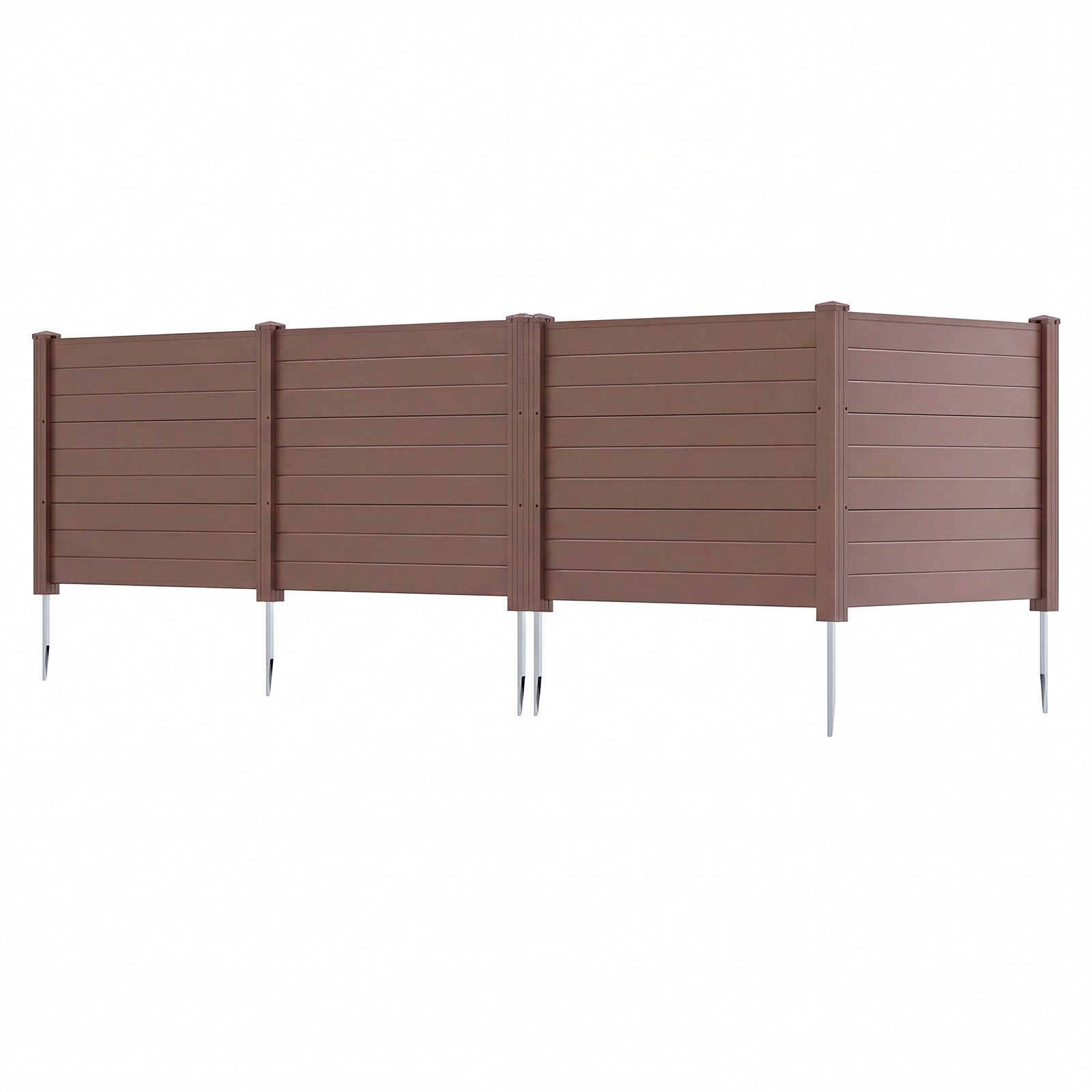 Set Of 2, 48 x 38 Inch AC Fence Panels, Metal Ground Stakes, Brown Decorative Fencing & Flooring Brown at Gallery Canada