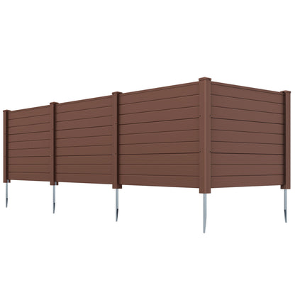Set Of 2, 48 x 38 Inch AC Fence Panels, Metal Ground Stakes, Brown Decorative Fencing & Flooring at Gallery Canada