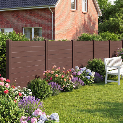 Set Of 2, 48 x 38 Inch AC Fence Panels, Metal Ground Stakes, Brown Decorative Fencing & Flooring at Gallery Canada