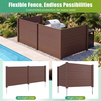 Set Of 2, 48 x 38 Inch AC Fence Panels, Metal Ground Stakes, Brown Decorative Fencing & Flooring at Gallery Canada