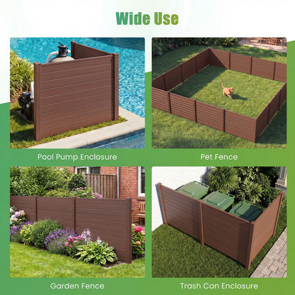 Set Of 2, 48 x 38 Inch AC Fence Panels, Metal Ground Stakes, Brown Decorative Fencing & Flooring at Gallery Canada