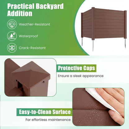 Set Of 2, 48 x 38 Inch AC Fence Panels, Metal Ground Stakes, Brown Decorative Fencing & Flooring at Gallery Canada