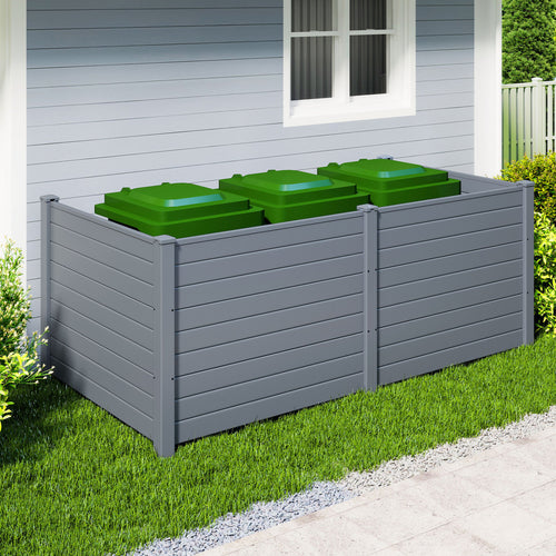 48 x 38 Inch Air Conditioner Fence, 2 Panels, Metal Ground Stakes, Gray