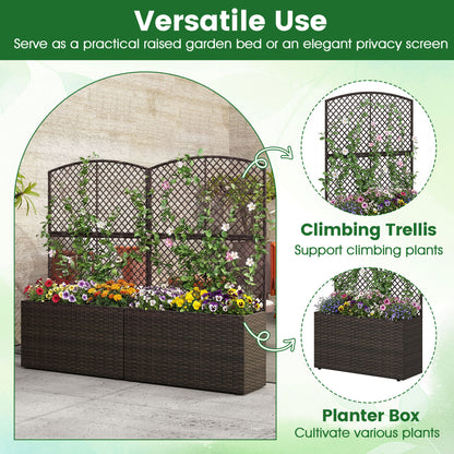 Set Of 2 49" Raised Garden Bed With Trellis, Brown Raised Garden Beds at Gallery Canada
