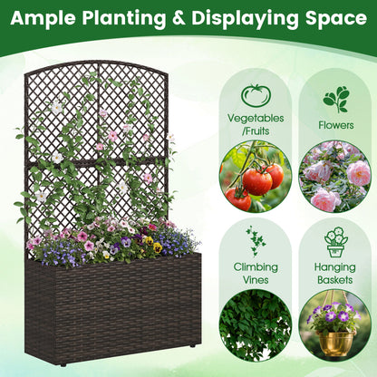 Set Of 2 49" Raised Garden Bed With Trellis, Brown Raised Garden Beds at Gallery Canada