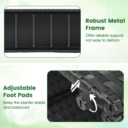 Set Of 2 49 Inch Raised Garden Bed, Trellis, Wicker Planter Box, Black Raised Garden Beds at Gallery Canada