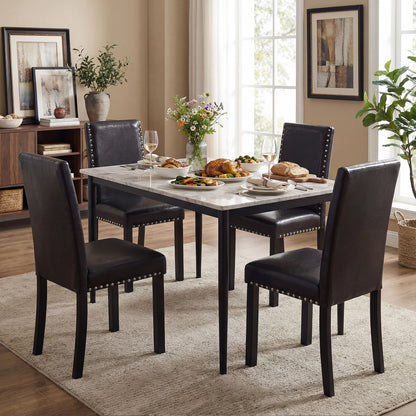 Set of 4 Faux Leather Parsons Dining Chairs Dining Chairs at Gallery Canada