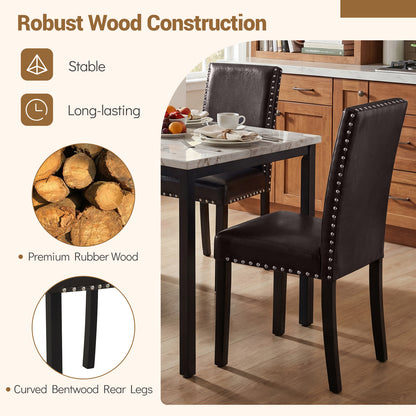 Set of 4 Faux Leather Parsons Dining Chairs Dining Chairs at Gallery Canada