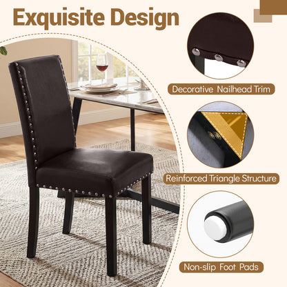 Set of 4 Faux Leather Parsons Dining Chairs Dining Chairs at Gallery Canada