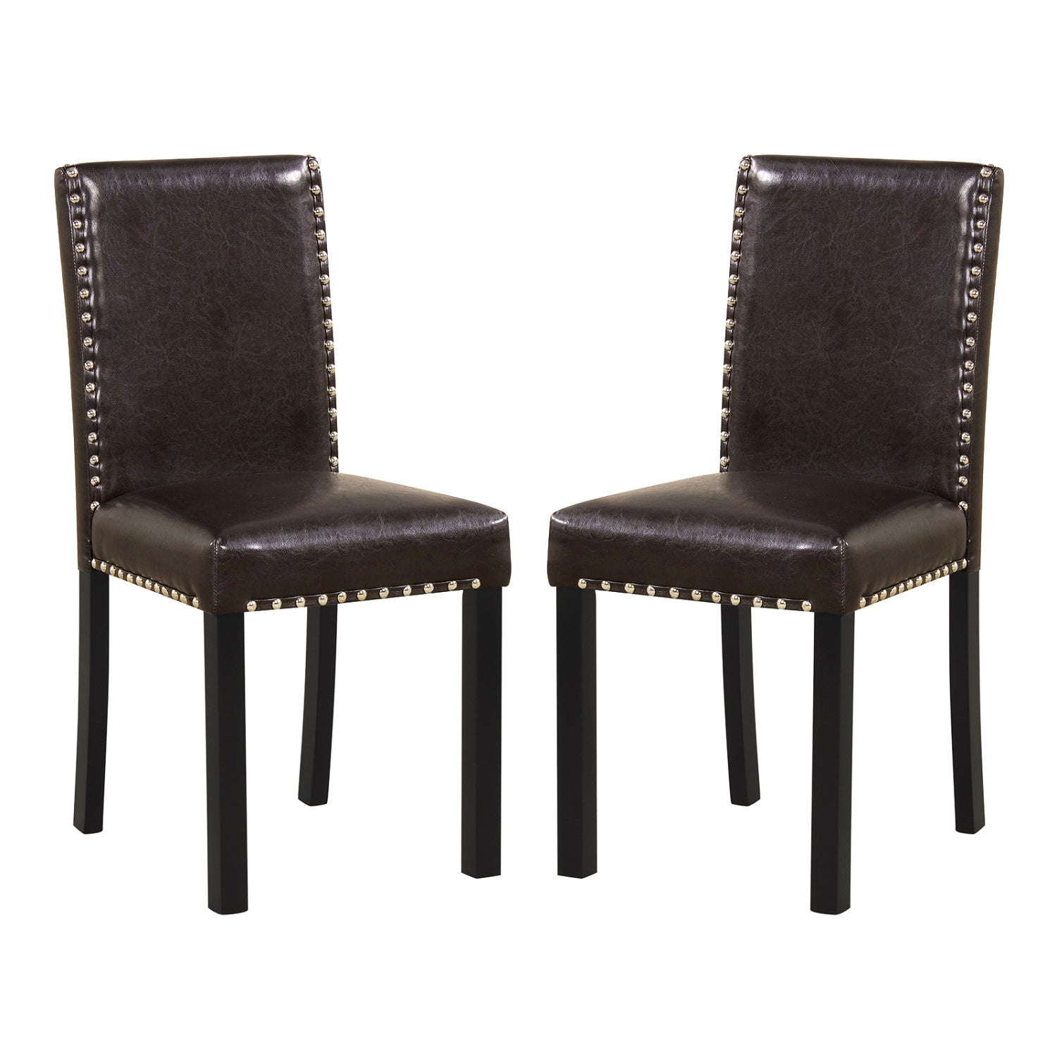 Set Of 2 Faux Leather Upholstered Parsons Dining Chairs Dining Chairs at Gallery Canada