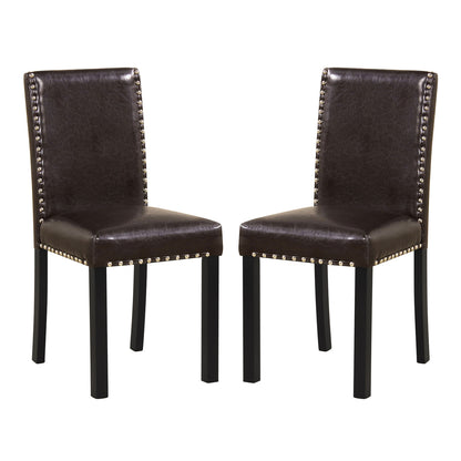 Set Of 2 Faux Leather Upholstered Parsons Dining Chairs Dining Chairs at Gallery Canada