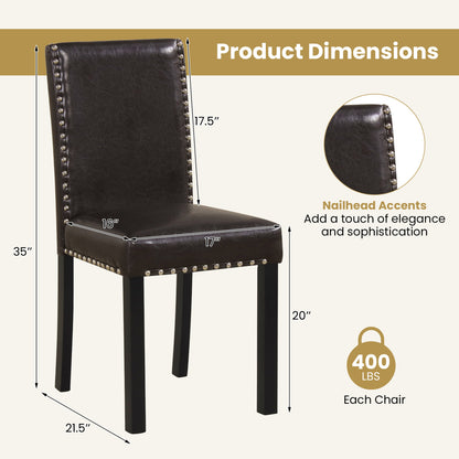 Set Of 2 Faux Leather Upholstered Parsons Dining Chairs Dining Chairs at Gallery Canada
