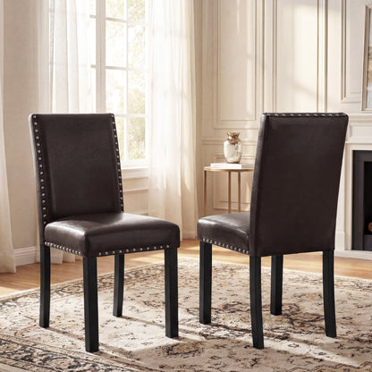 Set of 4 Faux Leather Parsons Dining Chairs Dining Chairs at Gallery Canada