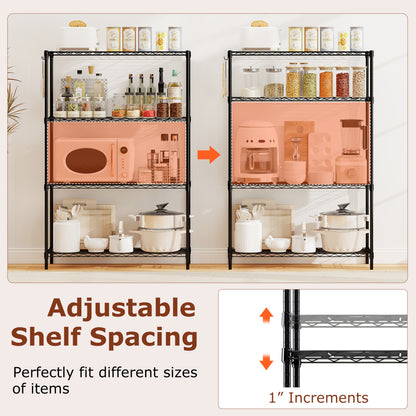 Set of 2 4-Tier Metal Storage Shelving Unit with V-Shaped Wire Rack and 1000 LBS Capacity, Black Garages at Gallery Canada