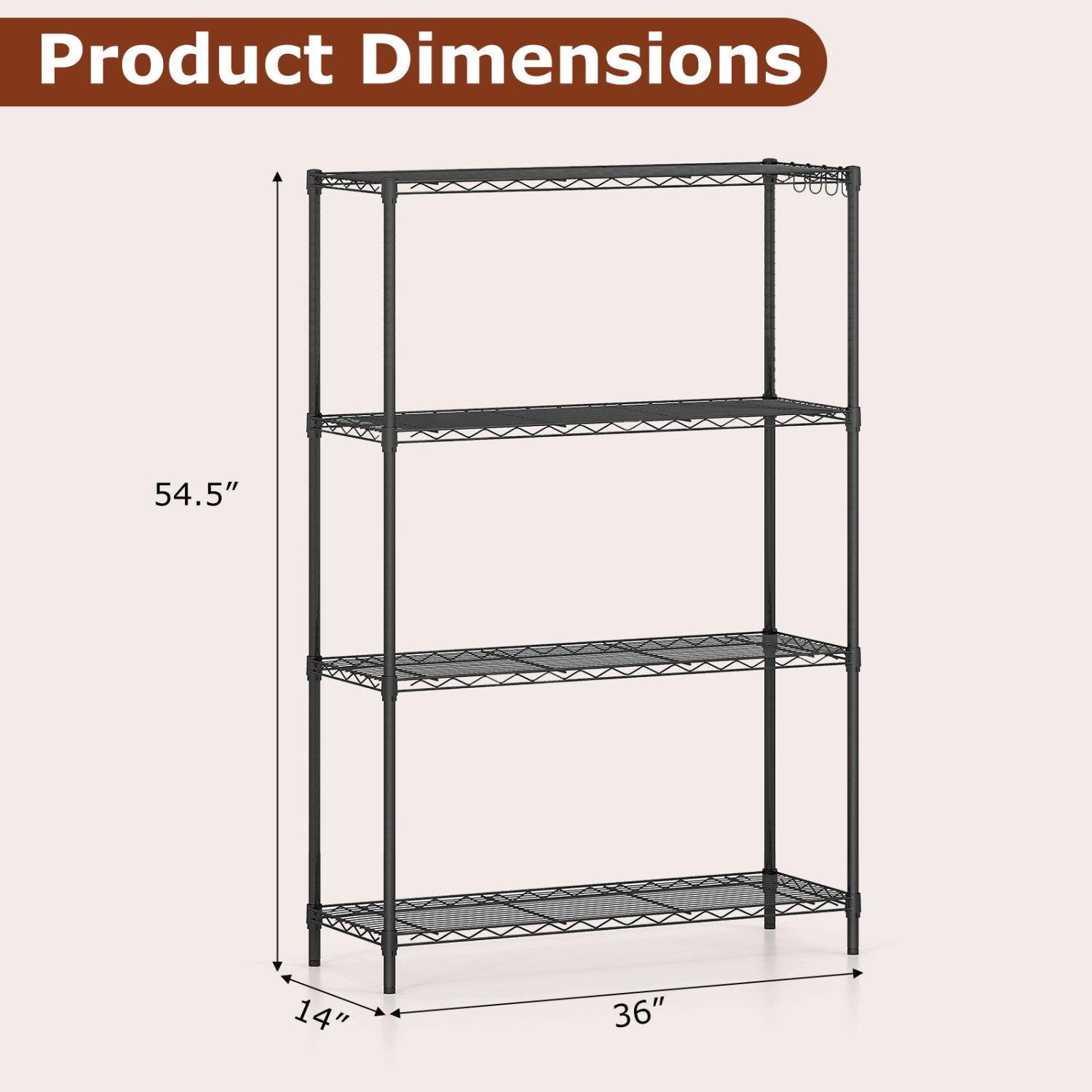 Set of 2 4-Tier Metal Storage Shelving Unit with V-Shaped Wire Rack and 1000 LBS Capacity, Black Garages at Gallery Canada