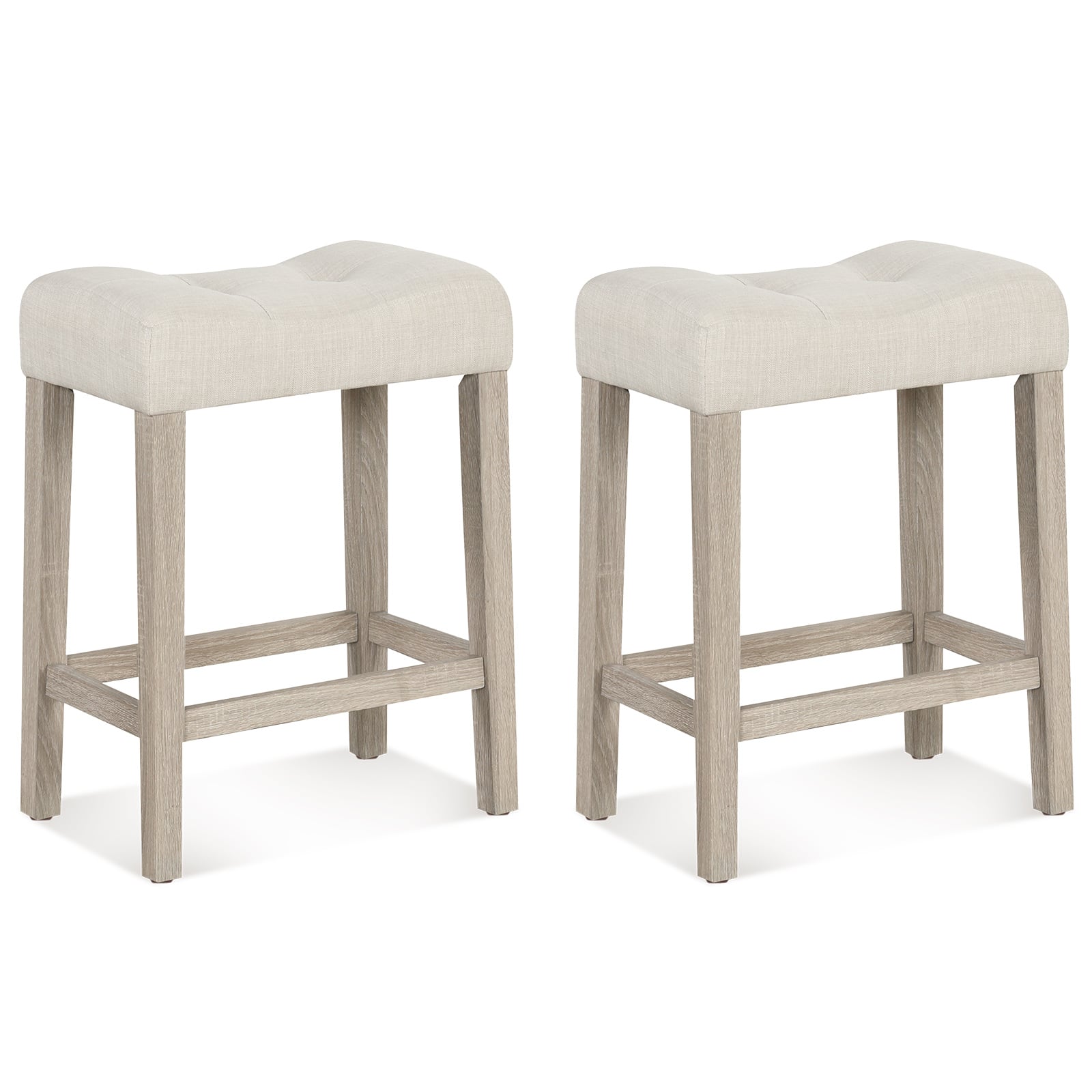 Set of 2/4 Upholstered Counter Height Bar Stool, Light Gray Bar Stools Light Gray at Gallery Canada