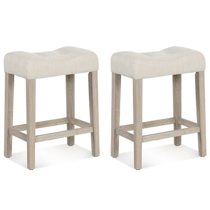 Set of 2/4 Upholstered Counter Height Bar Stool, Light Gray Bar Stools Light Gray at Gallery Canada