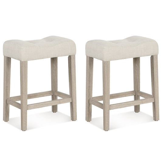Set of 2/4 Upholstered Counter Height Bar Stool, Light Gray Bar Stools Light Gray at Gallery Canada