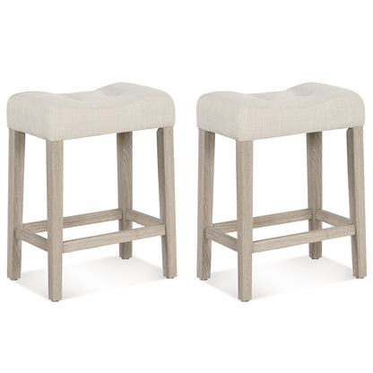 Set of 2/4 Upholstered Counter Height Bar Stool, Light Gray Bar Stools Light Gray at Gallery Canada