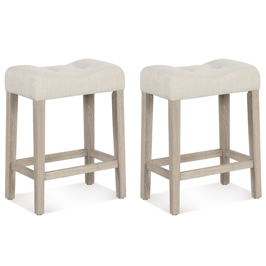 Set of 2/4 Upholstered Counter Height Bar Stool, Light Gray Bar Stools Light Gray at Gallery Canada