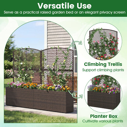 Set of 2 58" Raised Garden Bed with Trellis, Brown Raised Garden Beds at Gallery Canada