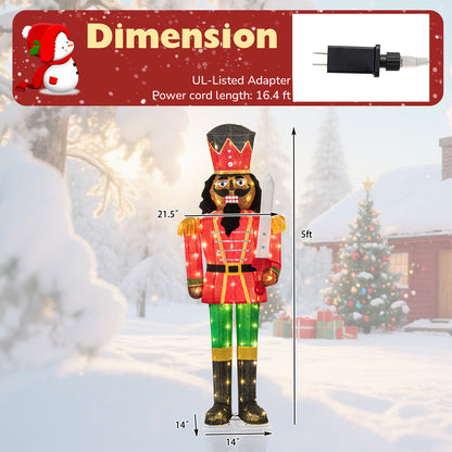 Set Of 2 5 FT Giant Nutcracker, Glitter Sword, Multicolor Christmas Inflatables at Gallery Canada