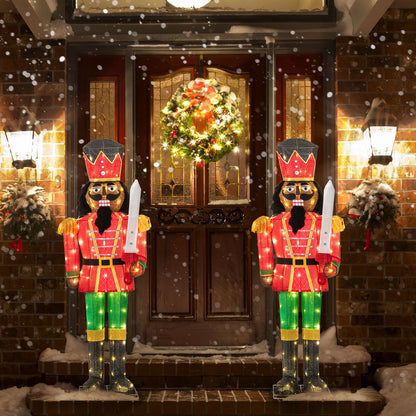 Set Of 2 5 FT Giant Nutcracker, Glitter Sword, Multicolor Christmas Inflatables at Gallery Canada
