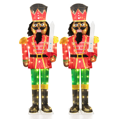 Set Of 2 5 FT Giant Nutcracker, Glitter Sword, Multicolor Christmas Inflatables at Gallery Canada