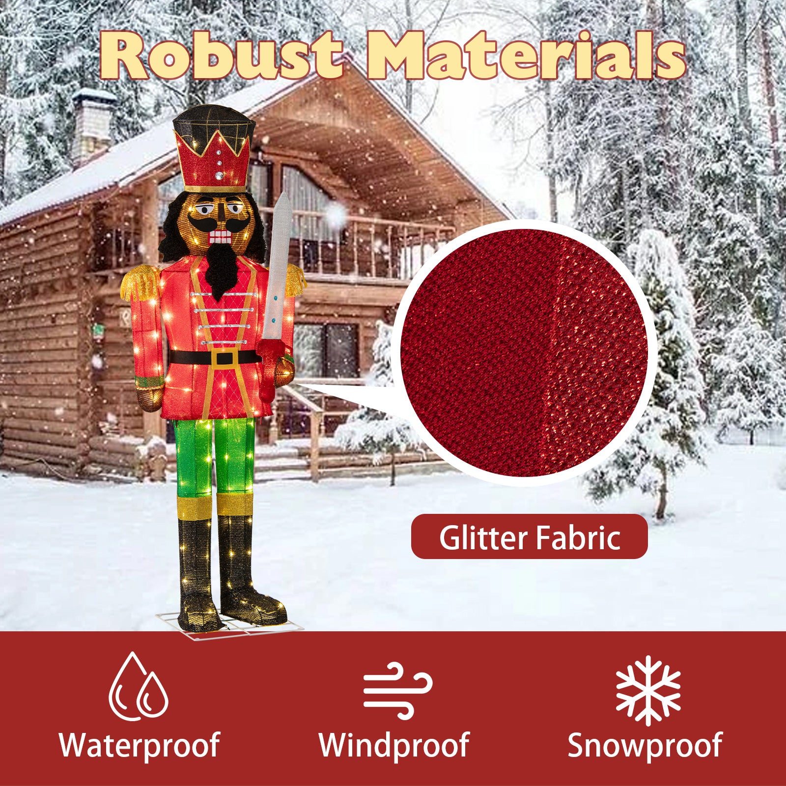 Set Of 2 5 FT Giant Nutcracker, Glitter Sword, Multicolor Christmas Inflatables at Gallery Canada