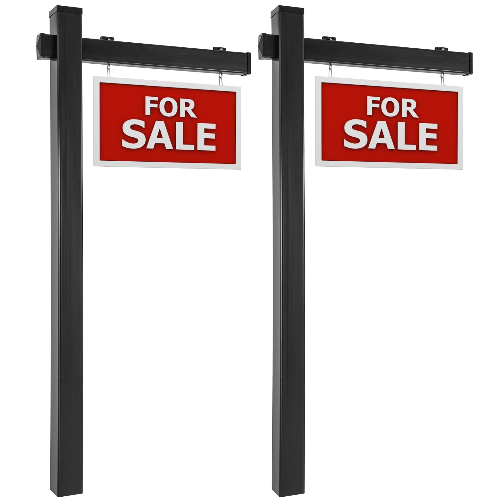 Set Of 2 6 Feet Vinyl UPVC Real Estate Yard Sign Post, Black Outdoor Decor Black at Gallery Canada