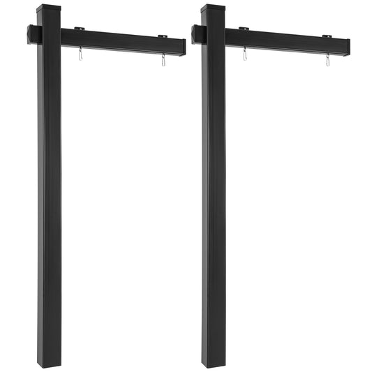 Set Of 2 6 Feet Vinyl UPVC Real Estate Yard Sign Post, Black Outdoor Decor Black at Gallery Canada