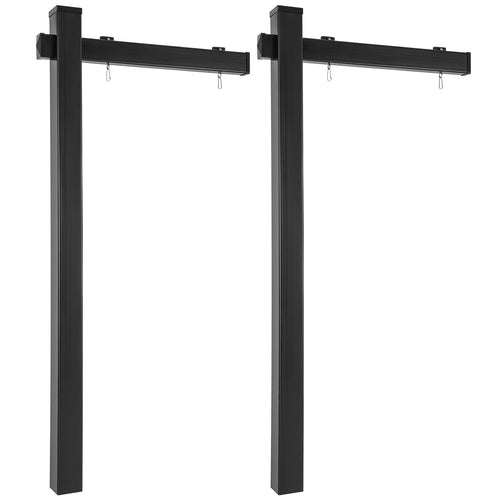 Set Of 2 6 Feet Vinyl UPVC Real Estate Yard Sign Post, Black