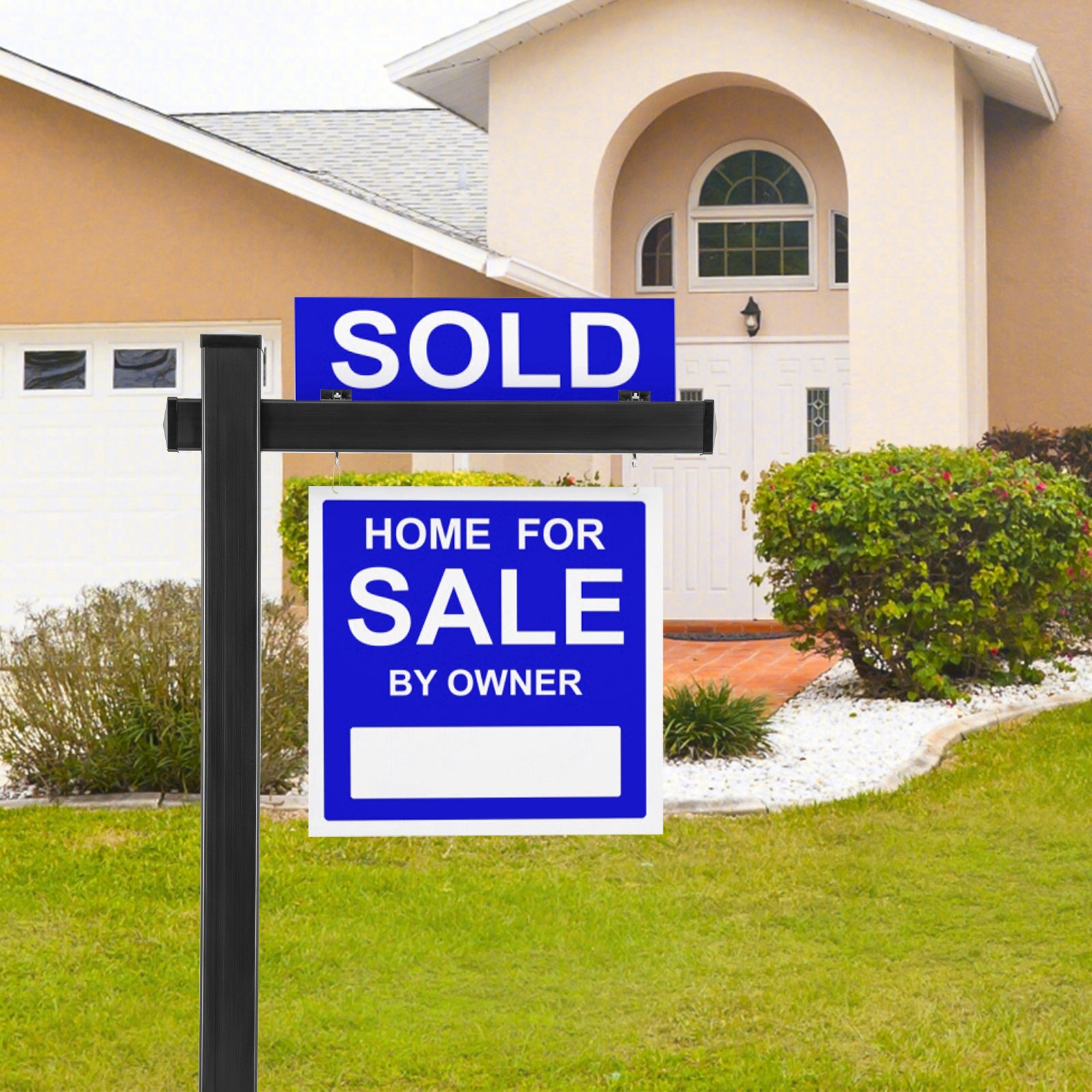 Set Of 2 6 Feet Vinyl UPVC Real Estate Yard Sign Post, Black Outdoor Decor at Gallery Canada