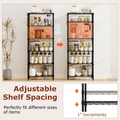 Set of 2 6-Tier Metal Storage Shelving Unit with V-Shaped Wire Rack and 900 LBS Capacity, Black Garages at Gallery Canada