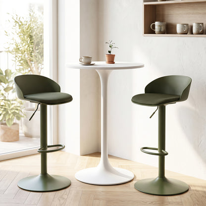 Tabourets de bar pivotants réglables avec dossier, repose-pieds, 330 livres, vert