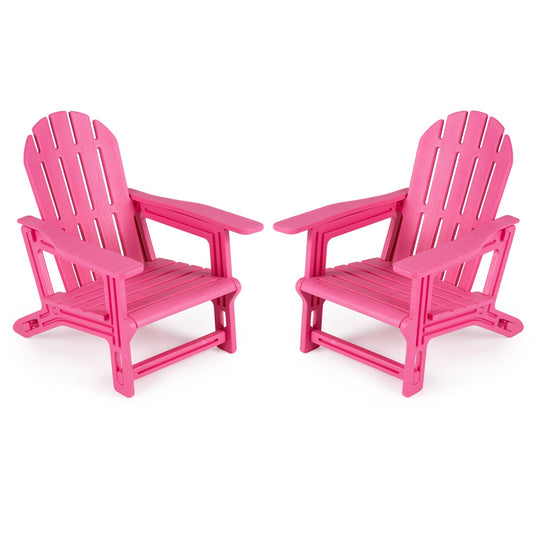 Set of 2 Kids Outdoor Patio Seating, Pink Adirondack Chairs Pink at Gallery Canada