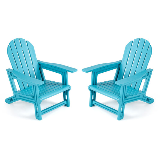 Kids Outdoor Patio Seating Set of 2, Turquoise Adirondack Chairs Turquoise at Gallery Canada
