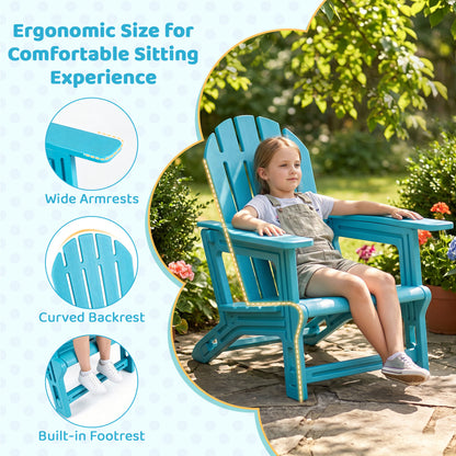 2-Piece Kids Outdoor Patio Seating Set, Turquoise