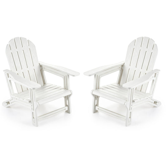 2-Piece Kids Outdoor Patio Seating, Ergonomic Design, White Adirondack Chairs White at Gallery Canada