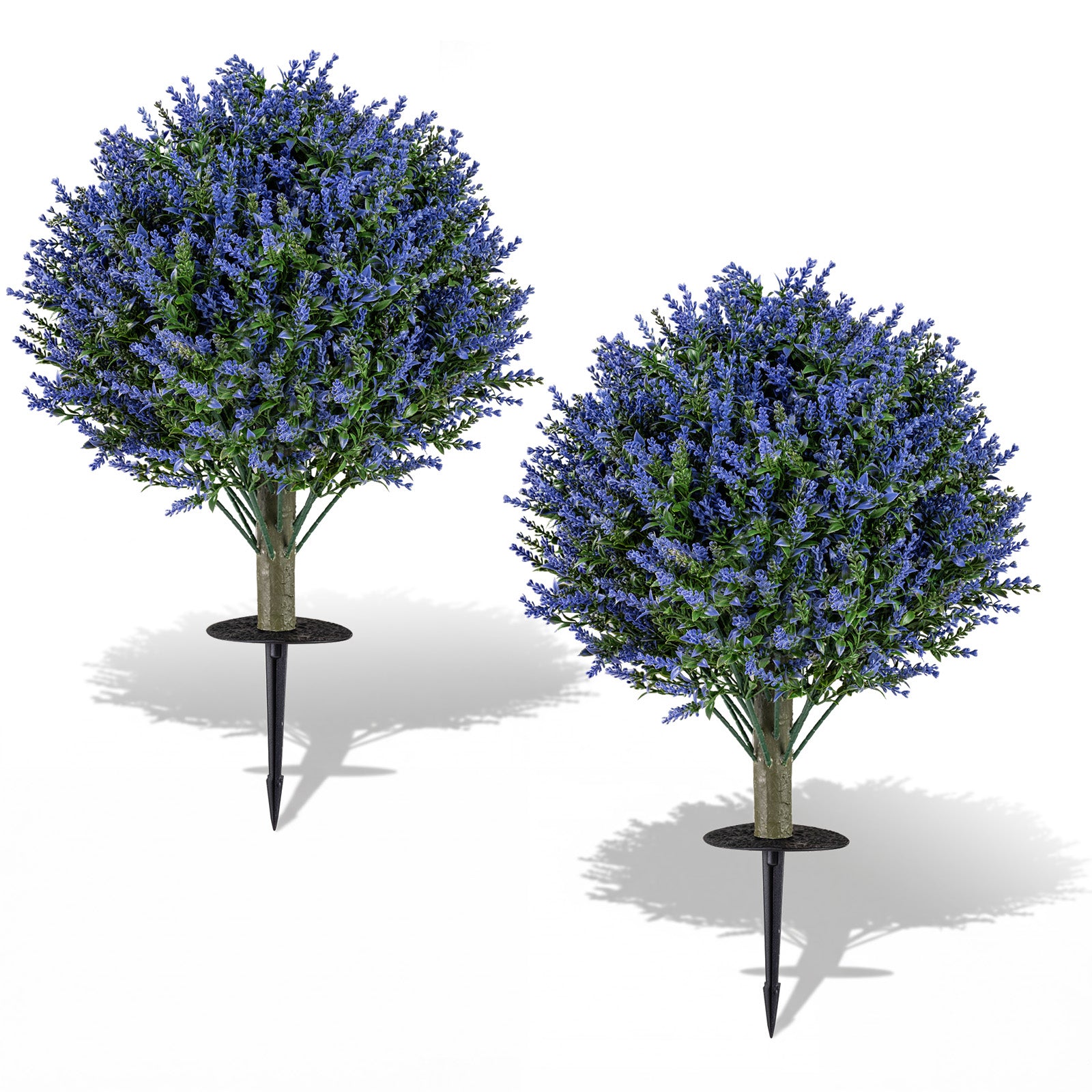 Set of 2 Artificial Lavender Topiary Ball Trees with Ground Spikes Faux Plants Options at Gallery Canada