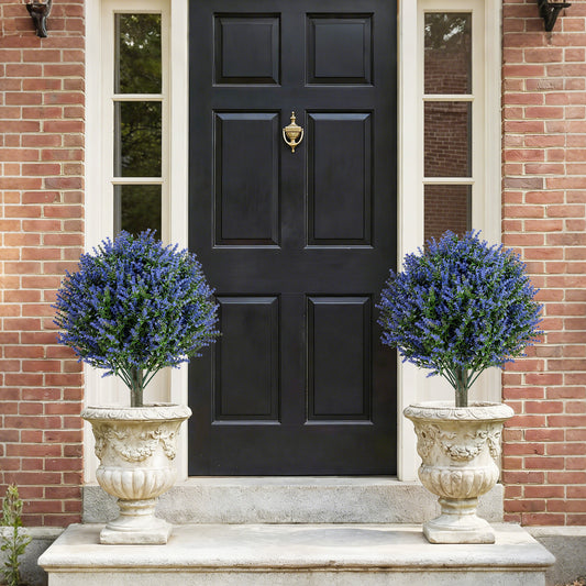 Set of 2 Artificial Lavender Topiary Ball Trees with Ground Spikes Faux Plants Options at Gallery Canada