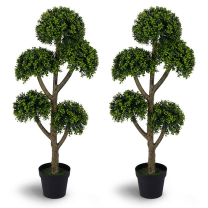 Artificial Boxwood Topiary Tree Set, 46-Inch, 5 Ball-Shaped, Green Faux Plants at Gallery Canada