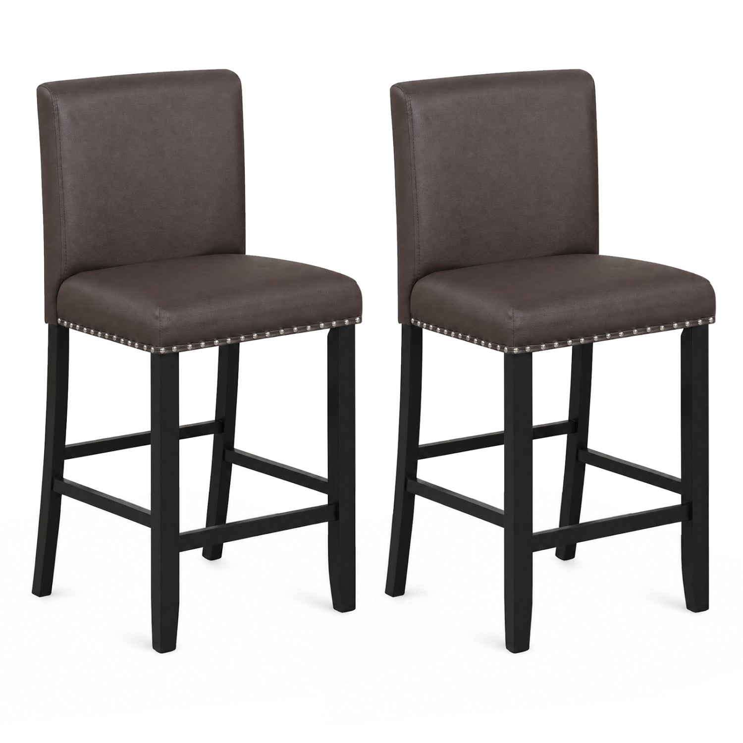 Set Of 2 Bar Stools With Back, Brown Bar Stools Brown at Gallery Canada