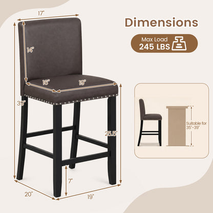 Set Of 2 Bar Stools With Back, Brown Bar Stools at Gallery Canada
