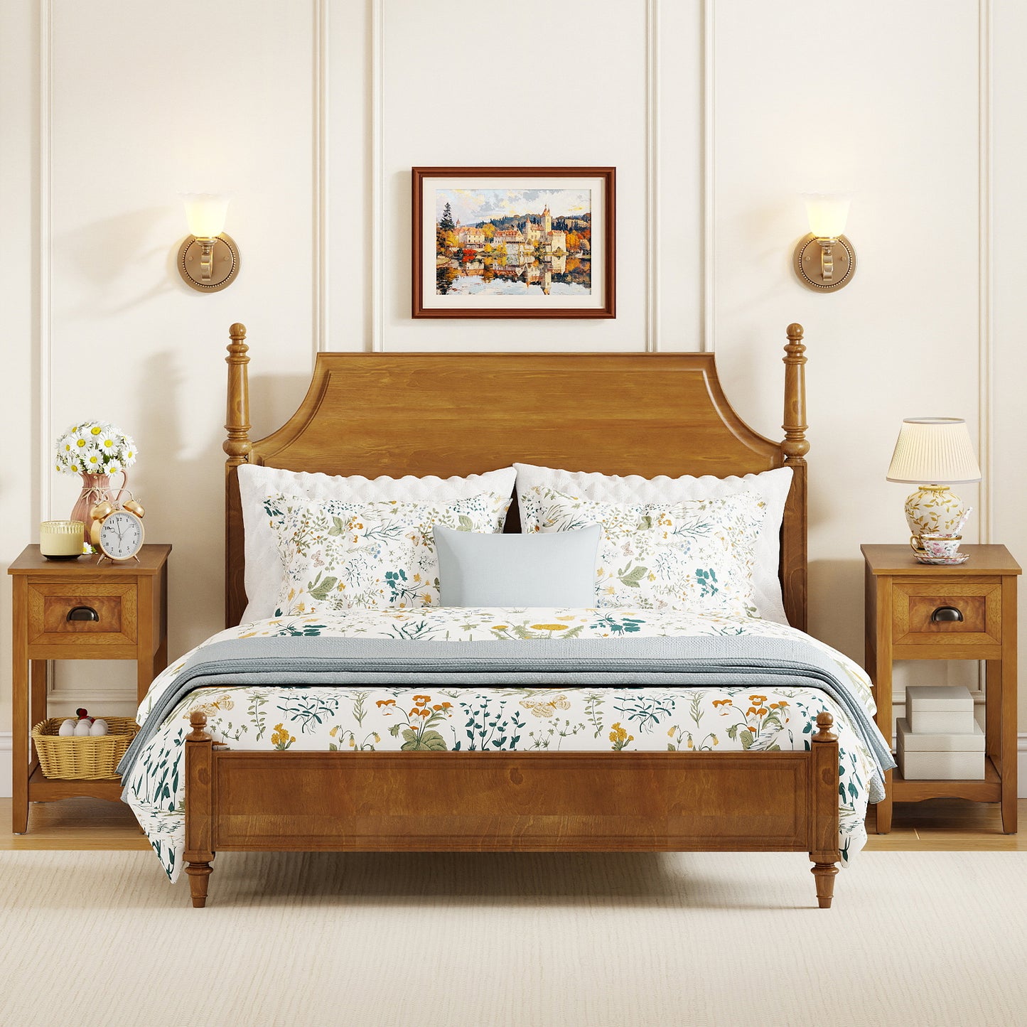 Set of 2 Contemporary Side End Table with Drawer, Natural End & Side Tables at Gallery Canada