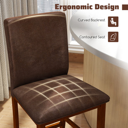 Set of 2 Counter Barstools, Rubberwood Legs, Upholstered Seat, Walnut Bar Stools at Gallery Canada