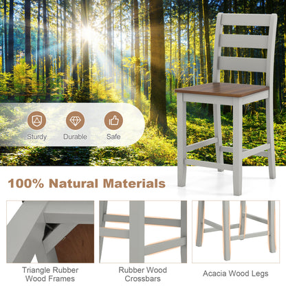 Counter Bar Stool Set, 2, Inclined Backrest, Footrest, Gray Bar Stools at Gallery Canada