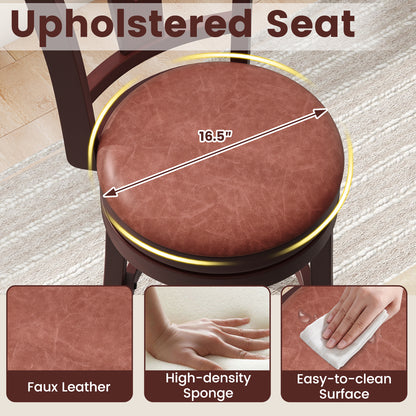 Set of 2 Counter Height Swivel Barstools with High Backs and Footrests-30 inches Bar Stools at Gallery Canada