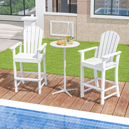 Outdoor HDPE Bar Stool Set, Counter Height, White Patio Dining Chairs at Gallery Canada