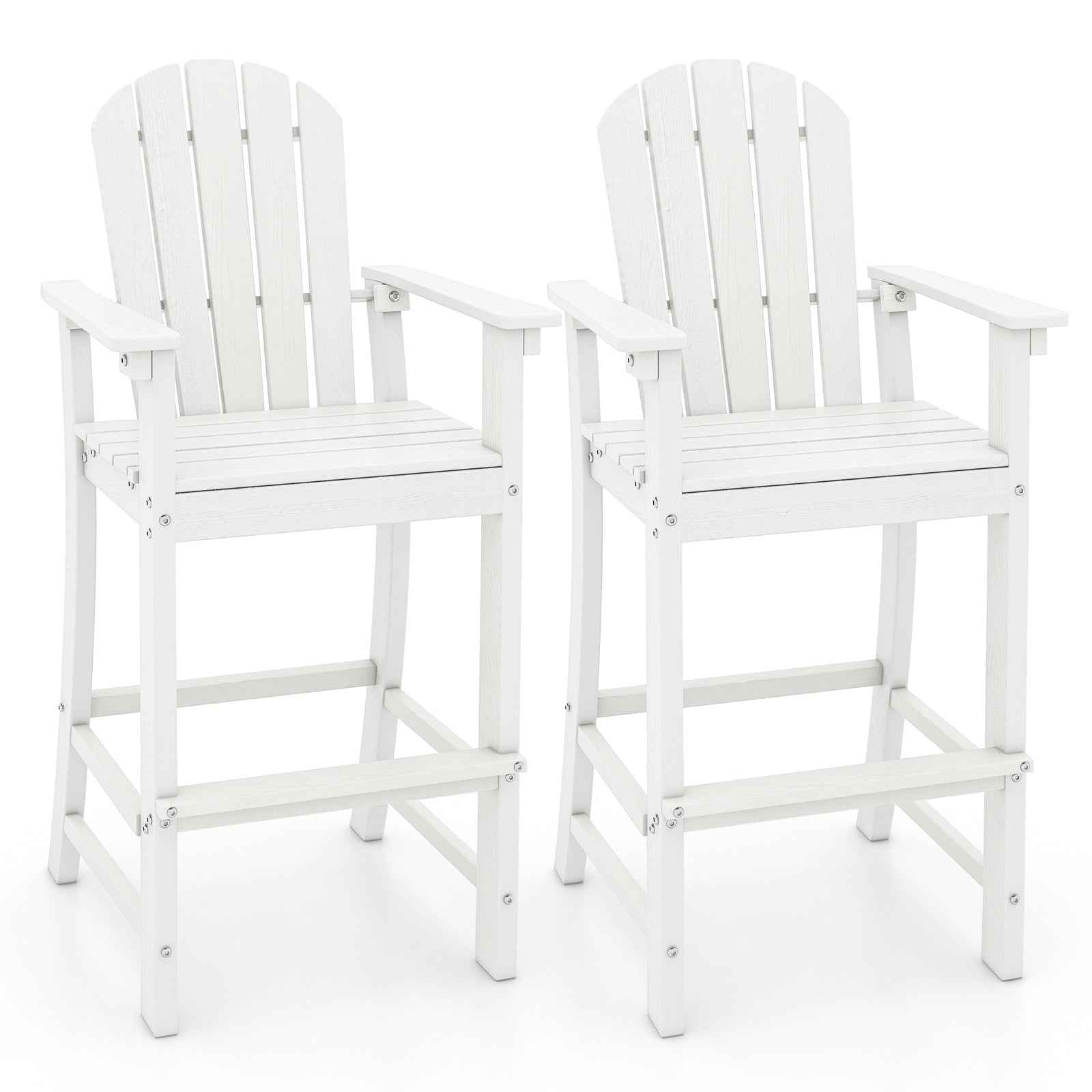 Outdoor HDPE Bar Stool Set, Counter Height, White Patio Dining Chairs White at Gallery Canada